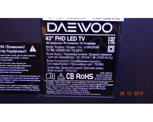 4708-K420WD-A3213K01 DAEWOO L43R630VKE