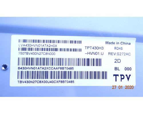 LB-PM3030-GJCD434X8AKX2-H PHILIPS 43PFS5302/12 LB-PM3030-GJCD434X8AKX2-H PHILIPS 43PFS5302/12