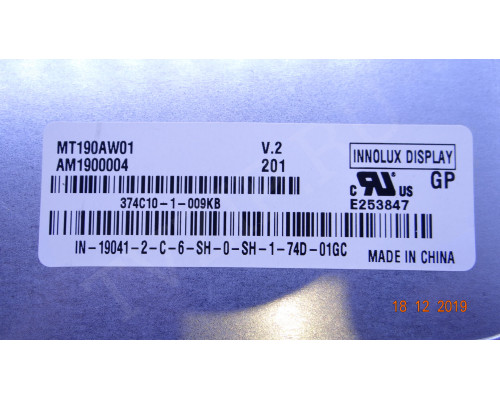 Матрица MT190AW01 V.2 для мониторов LG, SAMSUNG Матрица MT190AW01 V.2 для мониторов LG, SAMSUNG