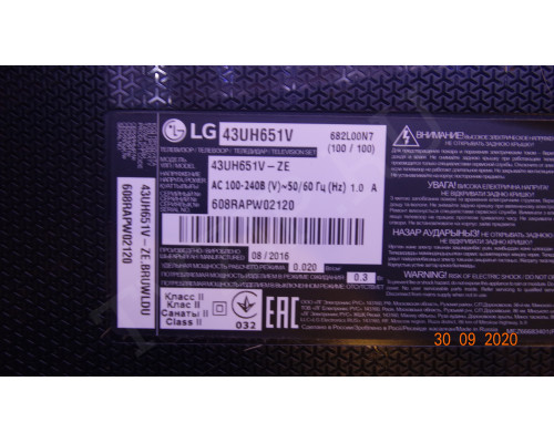 6870S-2116B 6870S-2117B LG 43UH651V