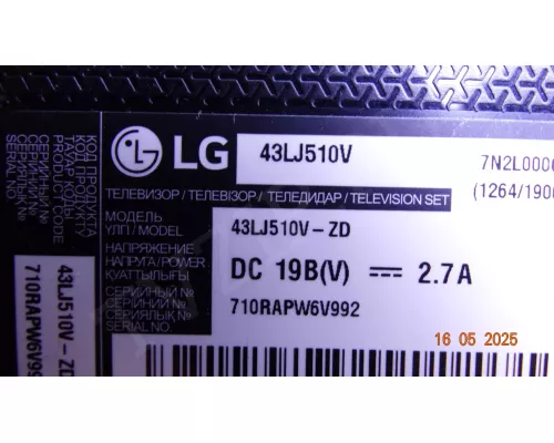 43 V16.5 ART3 2743 REV0.0 2 6916L-2743B LG 43LJ510V 43 V16.5 ART3 2743 REV0.0 2 6916L-2743B LG 43LJ510V