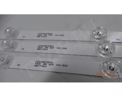 Новая подсветка 43E20 3X8 8S1P 1410 0D20 CC02430D738V04