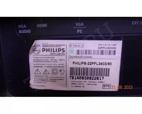 T8-V340NMS-MA6 / 4A-LCD22T-CM0 PHILIPS 22PFL3403/60