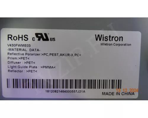 15STM6S-ABC02 REV:1.0 SONY KDL-43W807C