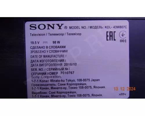 15STM6S-ABC02 REV:1.0 SONY KDL-43W807C