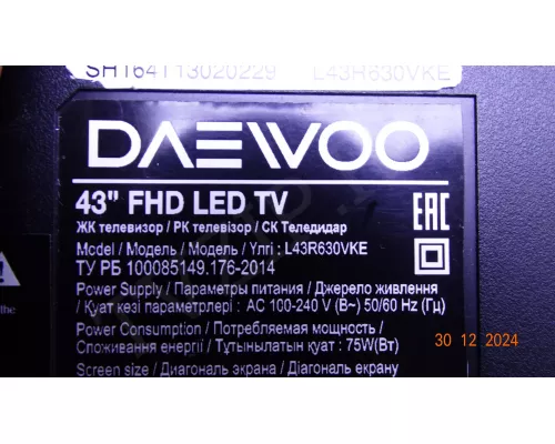 4708-K420WD-A3213K01 DAEWOO L43R630VKE нет 3-х планок 4708-K420WD-A3213K01 DAEWOO L43R630VKE нет 3-х планок