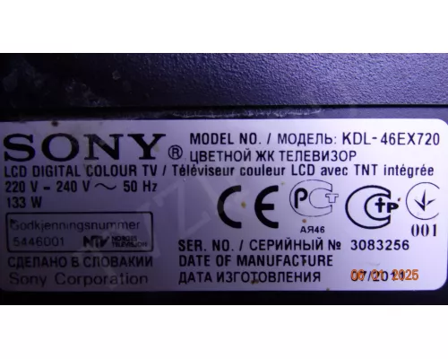 1-884-406-11 SONY KDL-46EX720