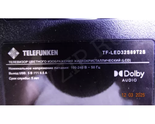 SJ.CX.D3200601-3030TS-M TELEFUNKEN TF-LED32S89T2S SJ.CX.D3200601-3030TS-M TELEFUNKEN TF-LED32S89T2S