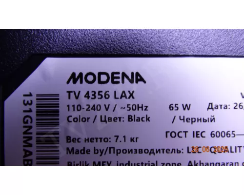 TPD.RT2841A.PB782 MODENA TV 4356 LAX TPD.RT2841A.PB782 MODENA TV 4356 LAX