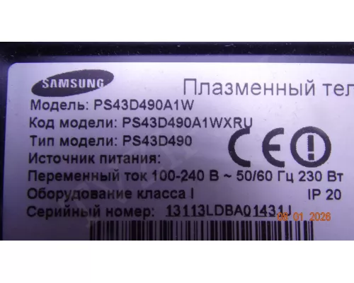 LJ41-09478A SAMSUNG PS43D490A1W