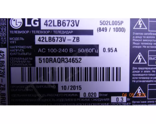 EAX65384005(1.2) EBU62521903 LG 42LB673V