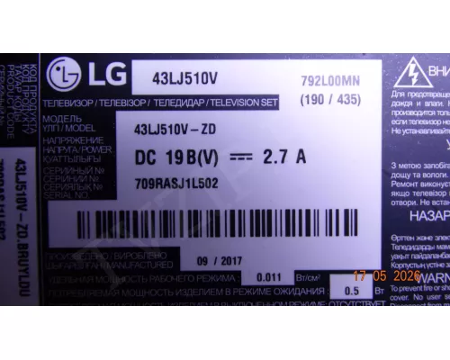 EAX67041506(1.2) EBU64424114 LG 43LJ510V