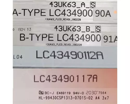 LED Подсветка 43UK63_A LC43490087A LC43490084A LC43490090A