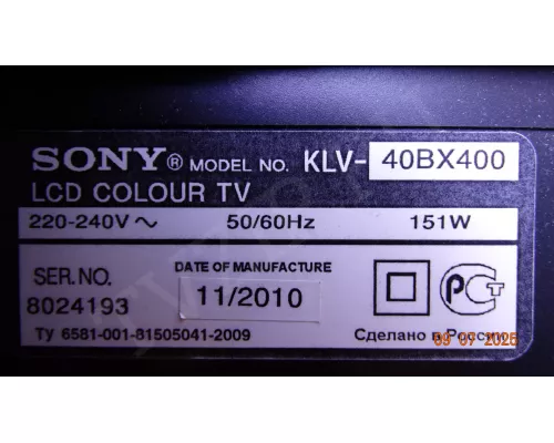 FHD_MB4_SL/R2LV1.4 SONY KLV-40BX400 FHD_MB4_SL/R2LV1.4 SONY KLV-40BX400