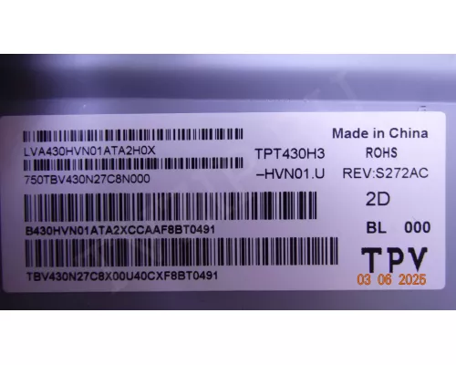 T430HVN01.3 XR/XL 43T01-S0R 43T01-S0Q PHILIPS 43PFS5302/12