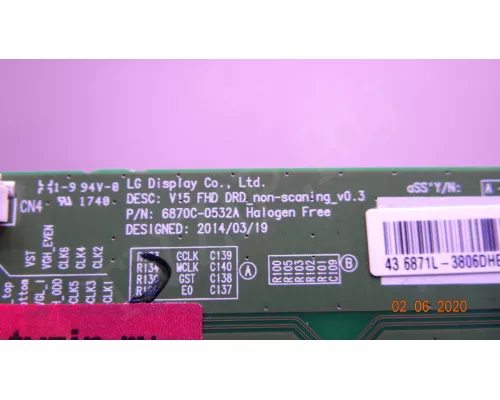 6870C-0532A LG 43LJ594V-ZA 6870C-0532A LG 43LJ594V-ZA